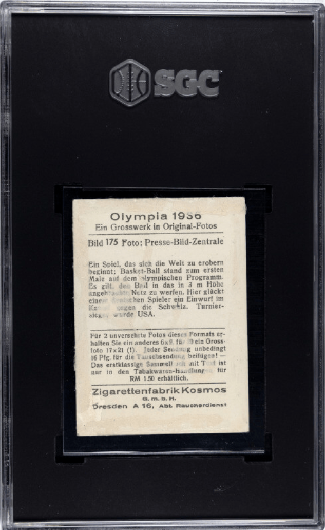 1936 Kosmos Olympia #175 Basketball Card (Germany)