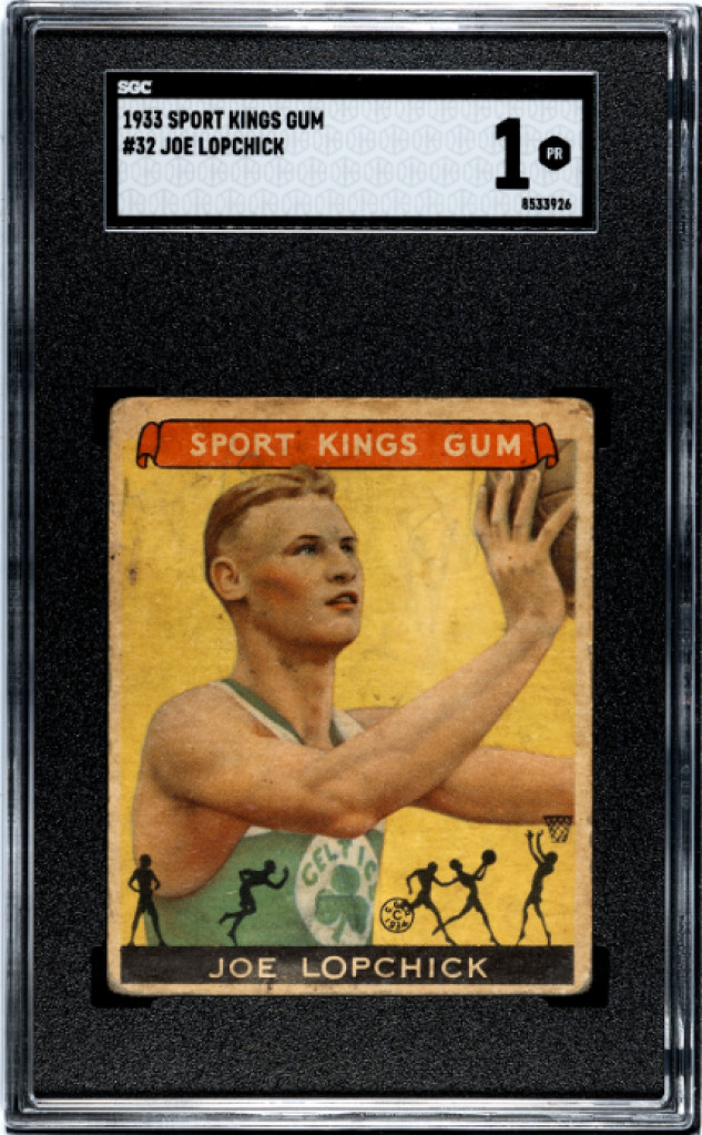 1933 Sport Kings Gum #32 Joe Lopchick Basketball Card SGC 1