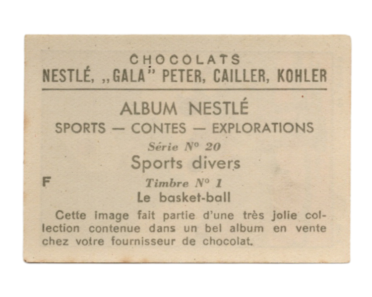 1936 Nestle Sports Divers Serie 20 #1 - Basketball (France)