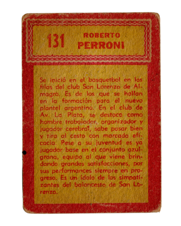 1965 Crack Golazo Tarjetones #131 Carlos Perroni (Argentina)