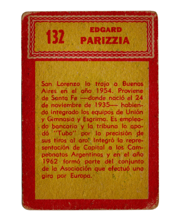 1965 Crack Golazo Tarjetones #132 Edgard Parizzia (Argentina)