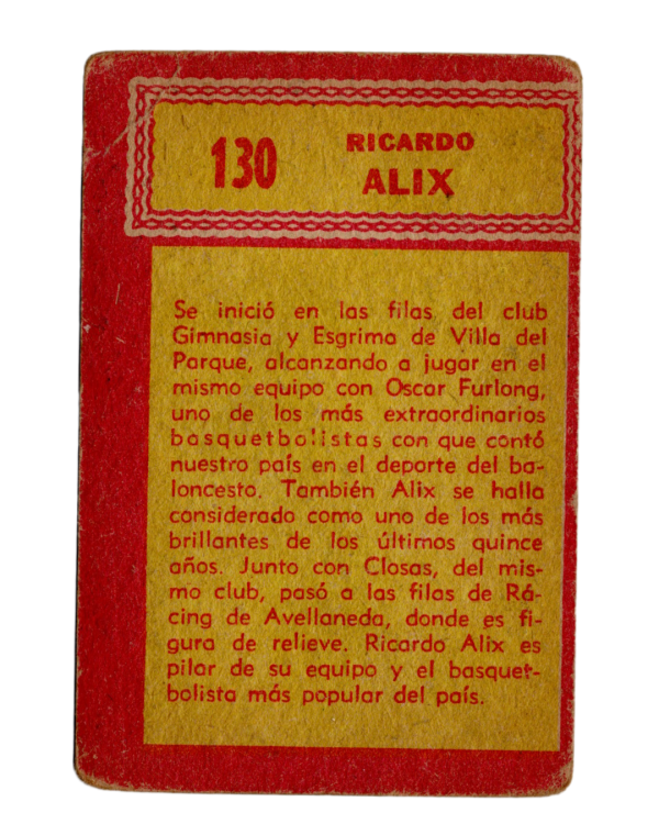 1965 Crack Golazo Tarjetones #130 Ricardo Alix (Argentina)