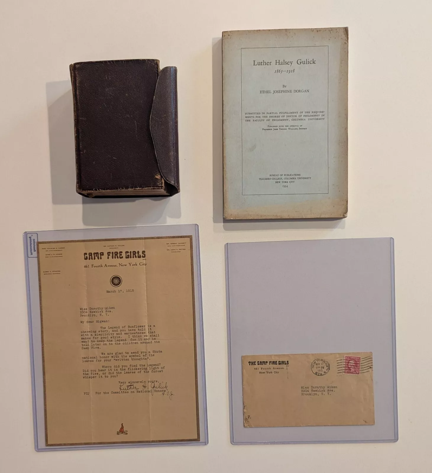 Luther Gulick Basketball HOF Lot - Signed Letter, Bible & Biography Naismith Auto