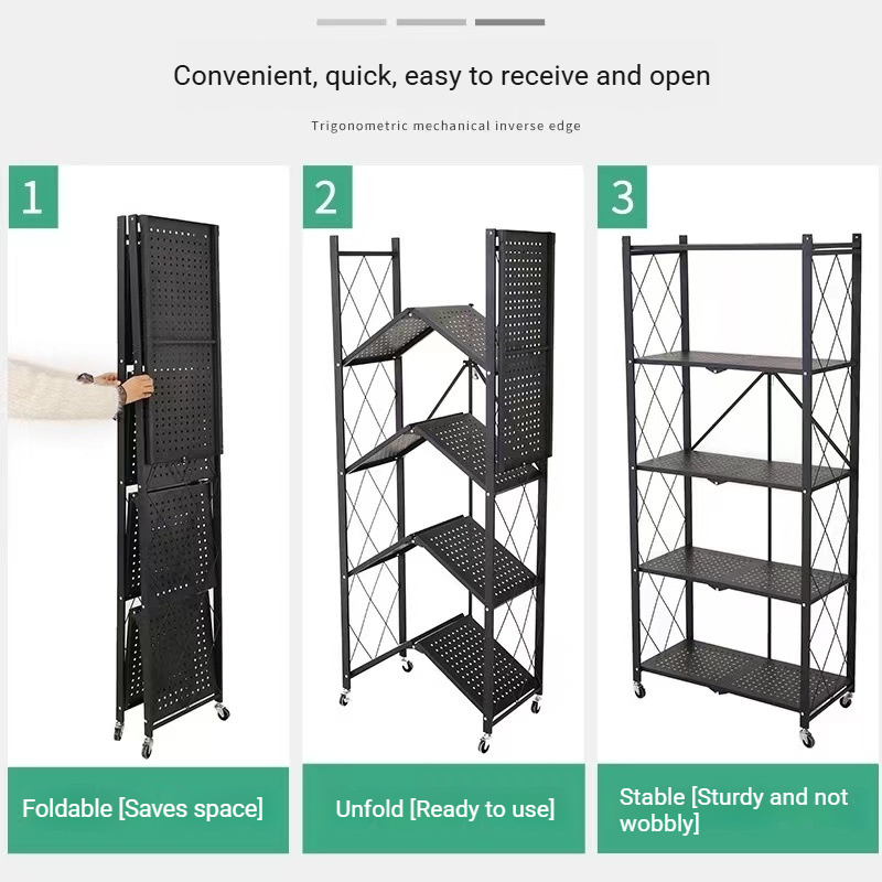 Metal Storage Shelving Rack – 4 Tier Heavy Duty Organizer for Kitchen, Garage & Pantry