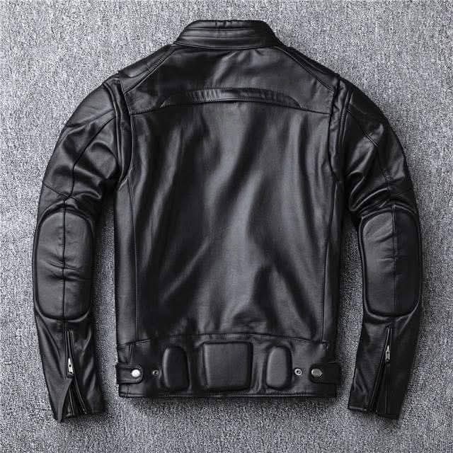 Men's Black Leather Motorcycle Jacket