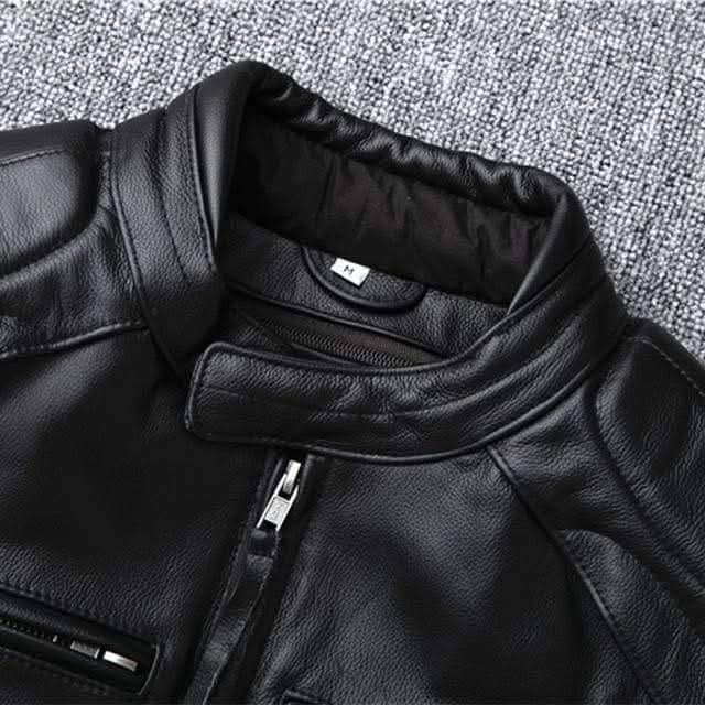 Men's Black Leather Motorcycle Jacket