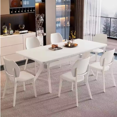 Modern White Dining Table Set