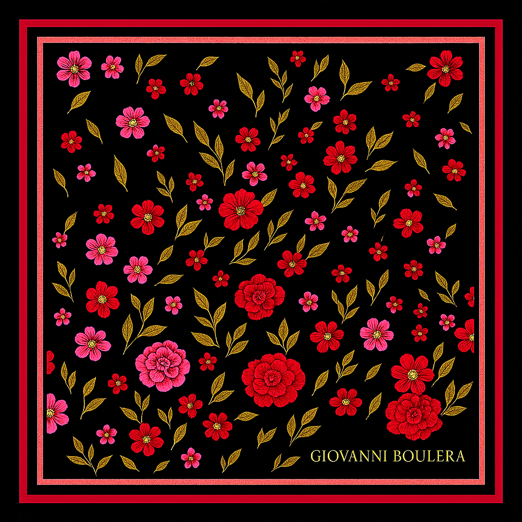 Giovanni Boulera Floral Silk Scarf GB3872013
