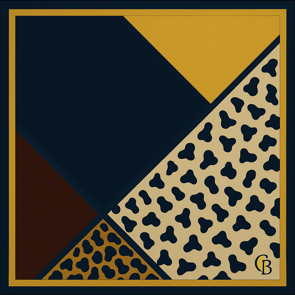 Geometric Pattern Silk Scarf