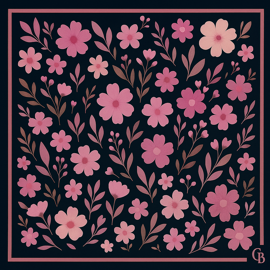 Floral Pattern Silk Scarf