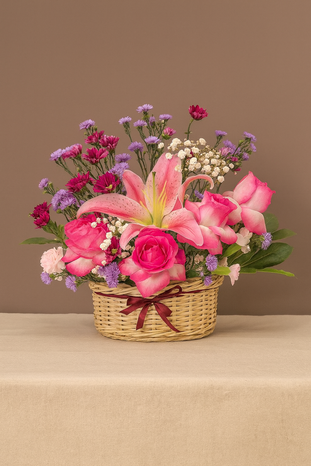 Fresh Flower in Basket