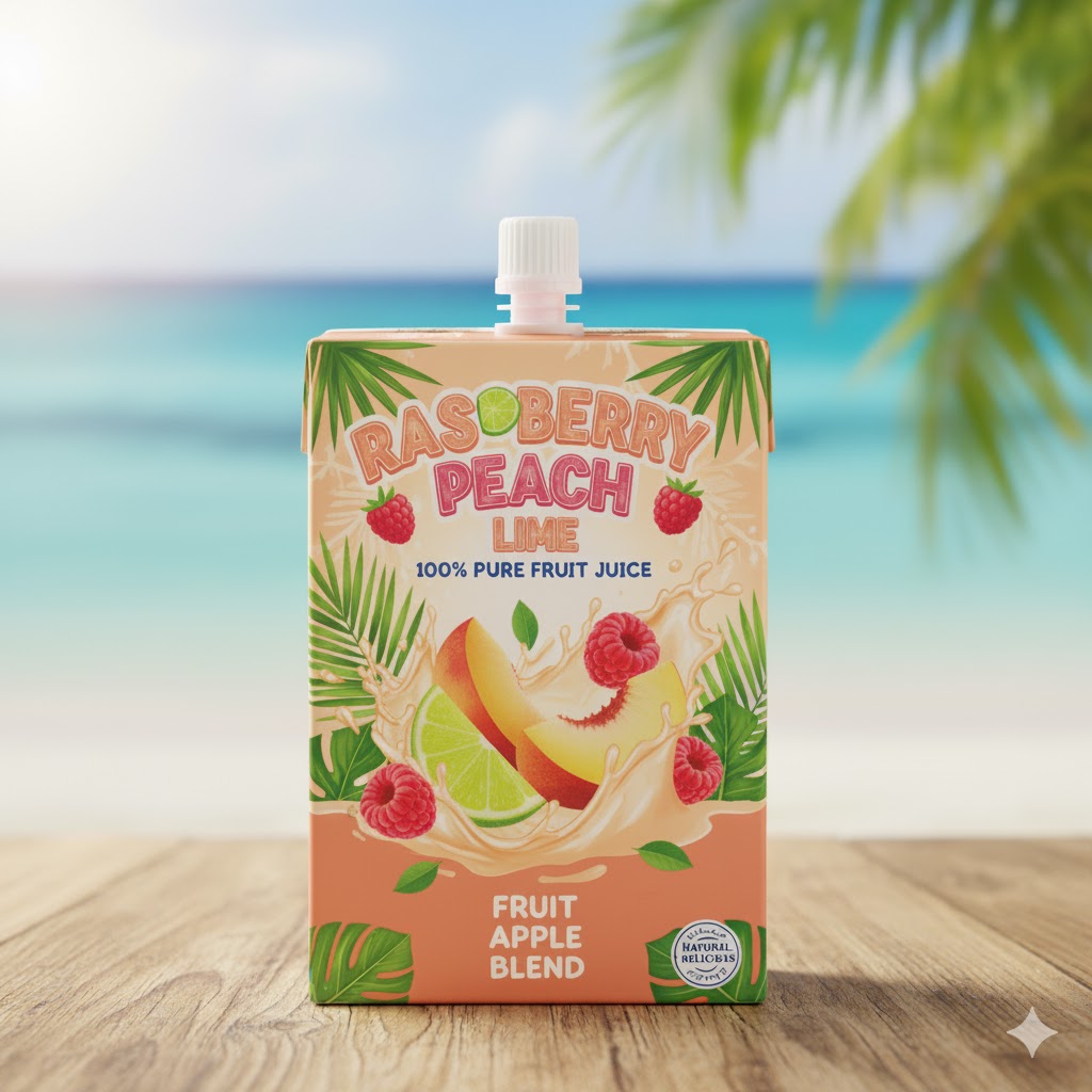 Raspberry Peach Lime Fruit Juice