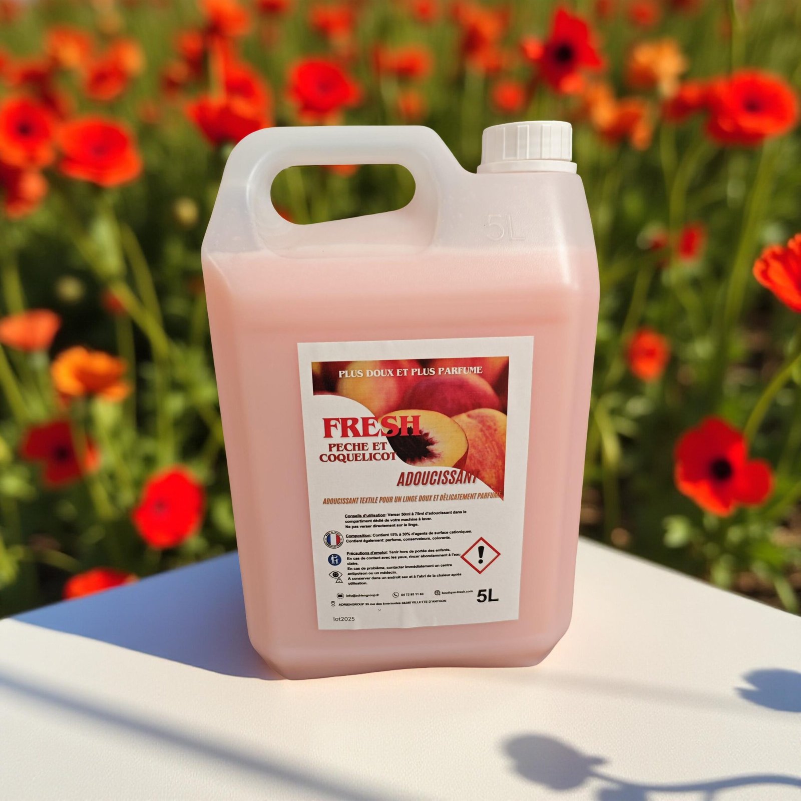 Adoucissant Linge 5L Pêche & Coquelicot