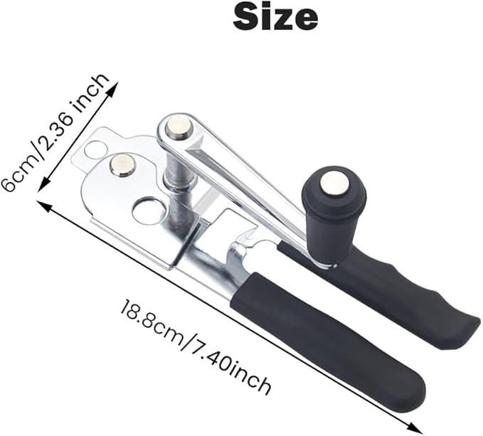 Heavy Duty Stainless Steel Tin Can Opener Cutter Easy Comfy Handle Grip Kitchen