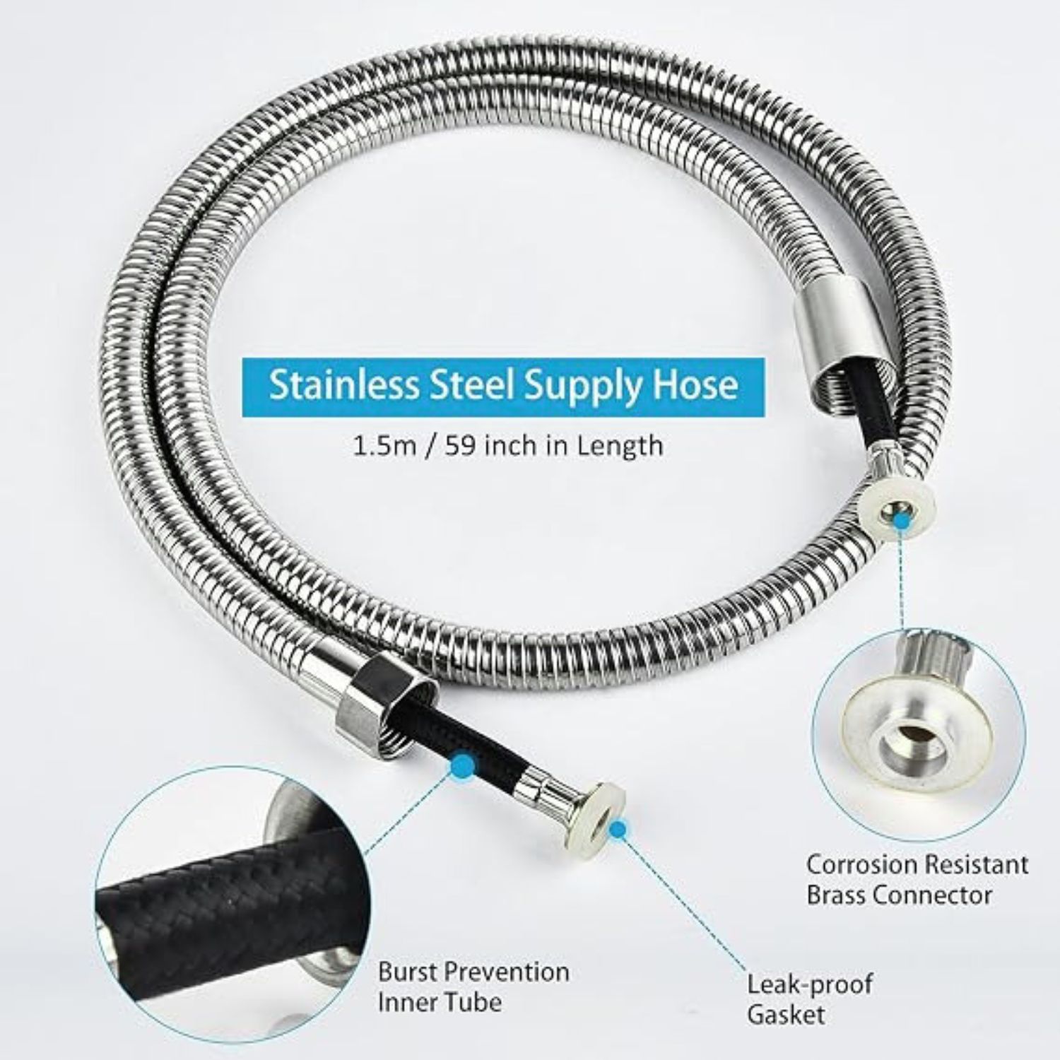 Chrome Muslim Shower Head & Hose Bidet Spray Tap Hygienic Handheld Toilet Kit