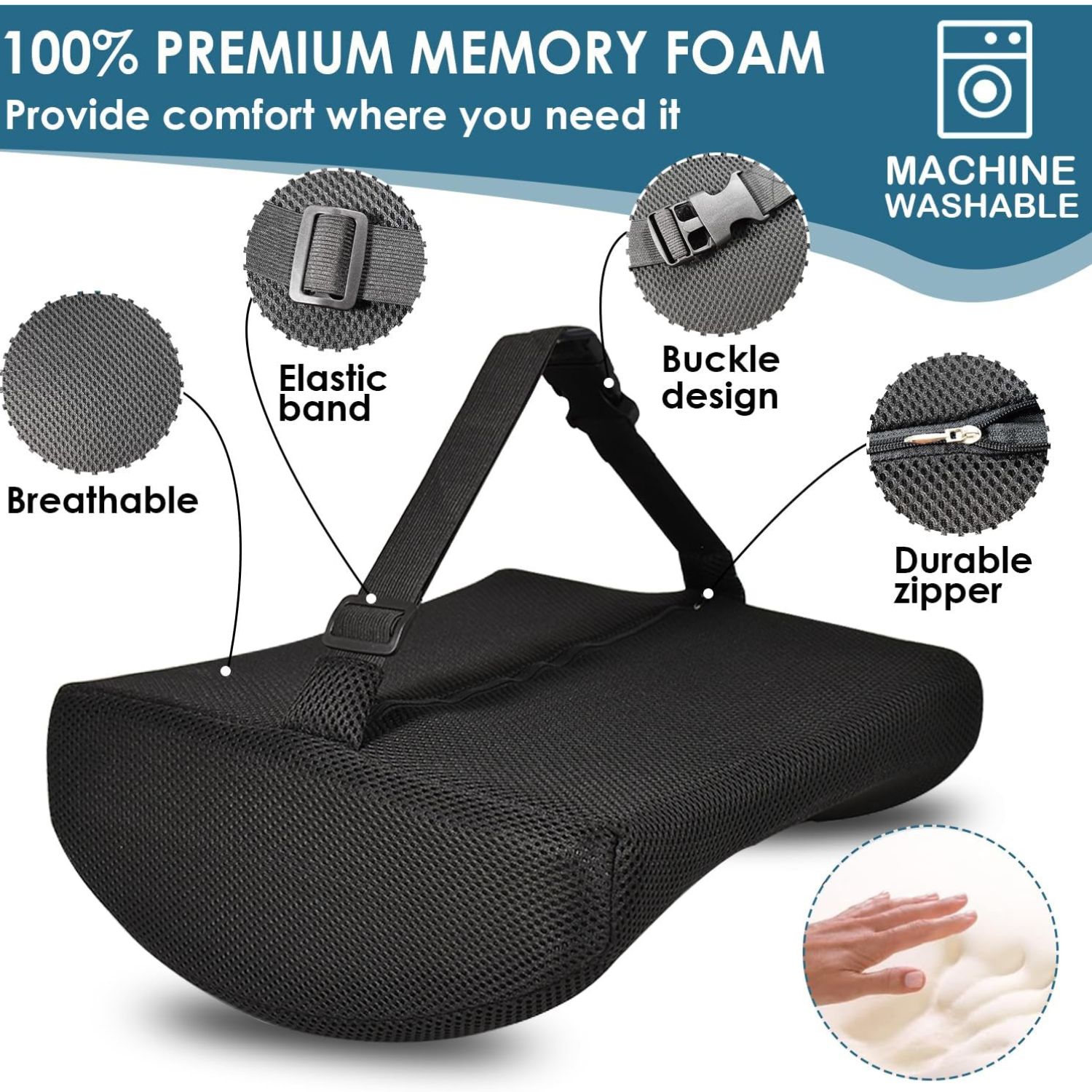 Lumbar Back Support Cushion Car Seat Pillow Memory Foam Pain Relief Office Chair