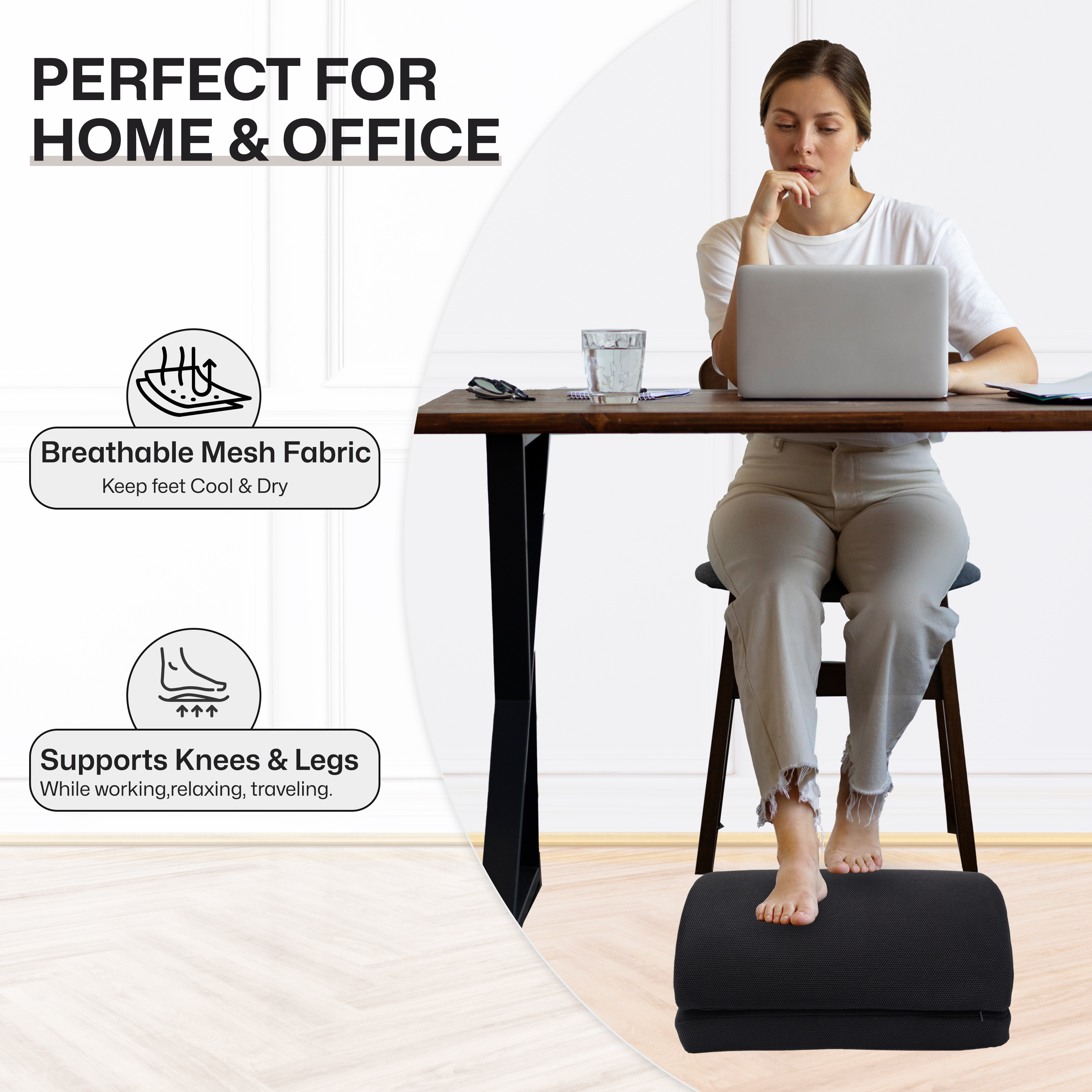 Foot Rest Under Desk for Office, Home, Travel & Gaming
