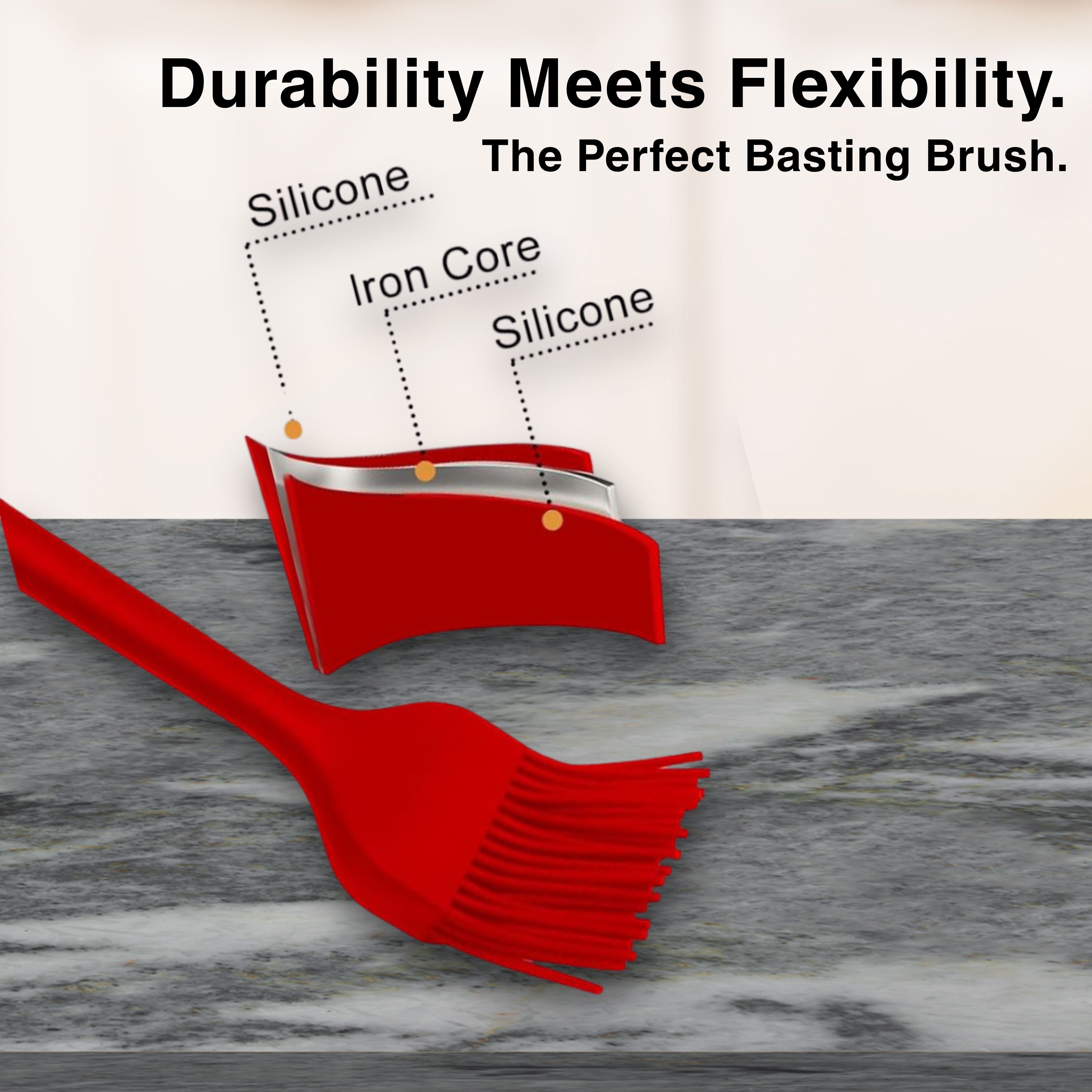 Stainless Steel Tong & Silicone Basting Brush