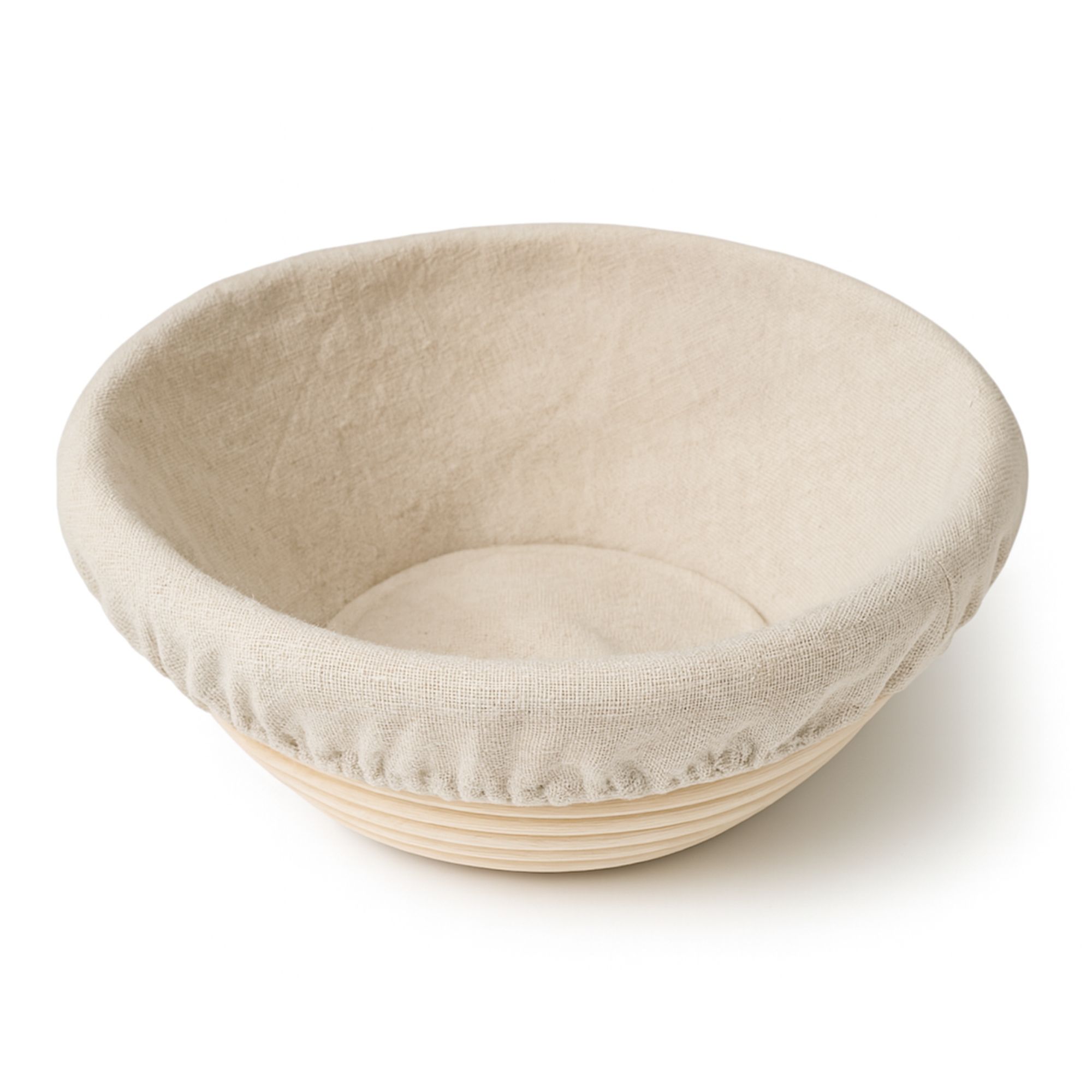 9" Round Banneton Basket with Linen Cloth for professional Home Bakers
