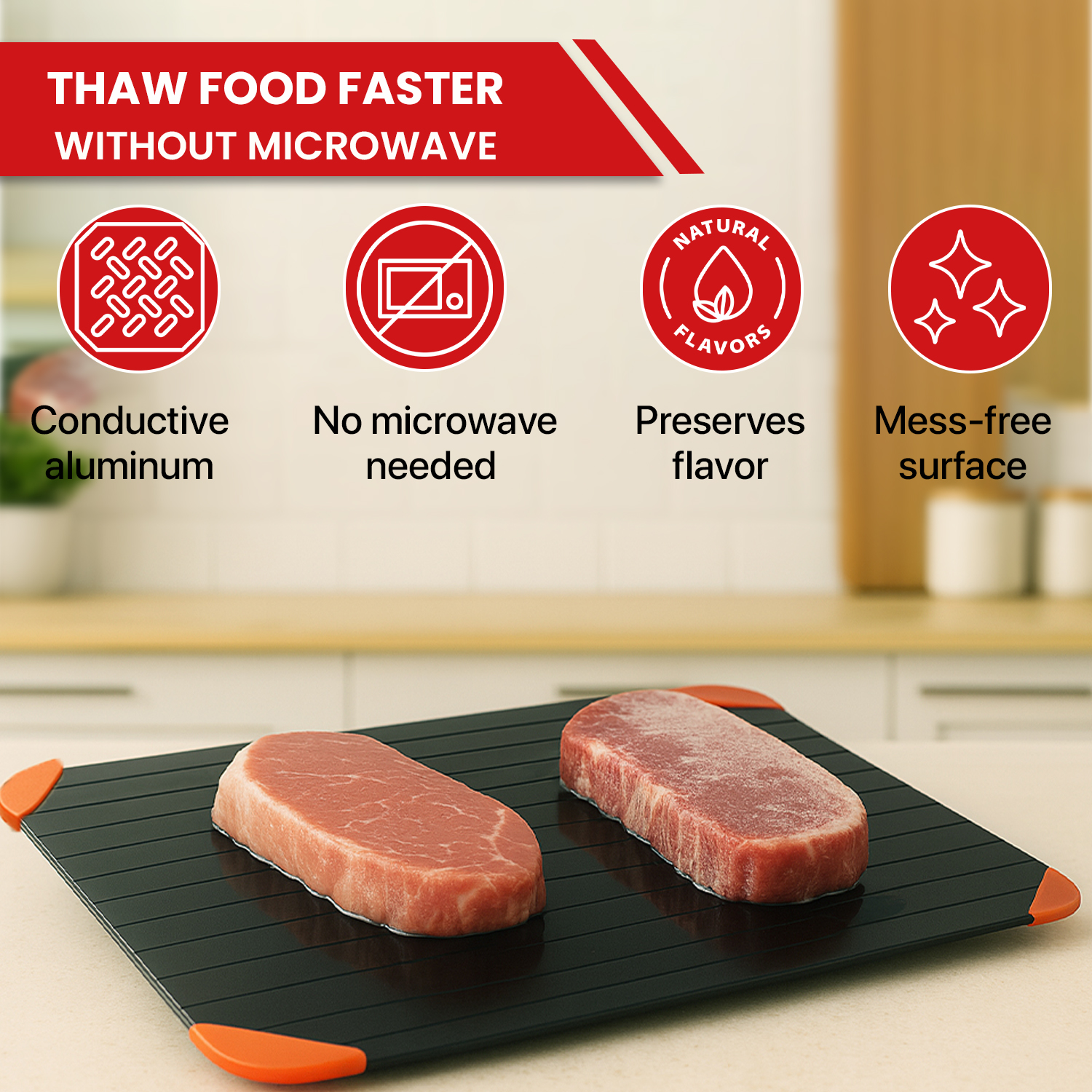 Defrosting Tray Set - Rapid Thawing Aluminum Plate - Natural Defrosting