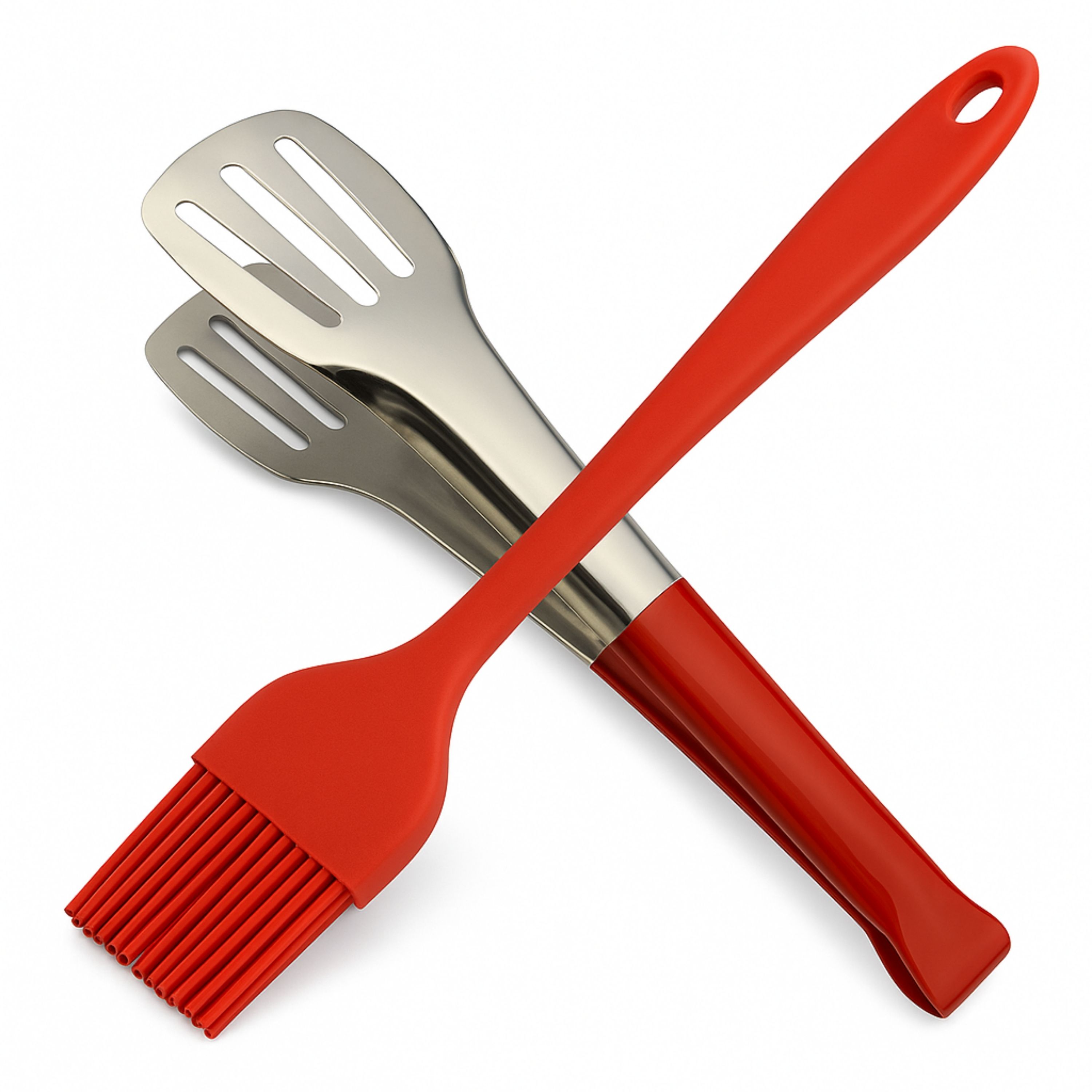 Stainless Steel Tong & Silicone Basting Brush