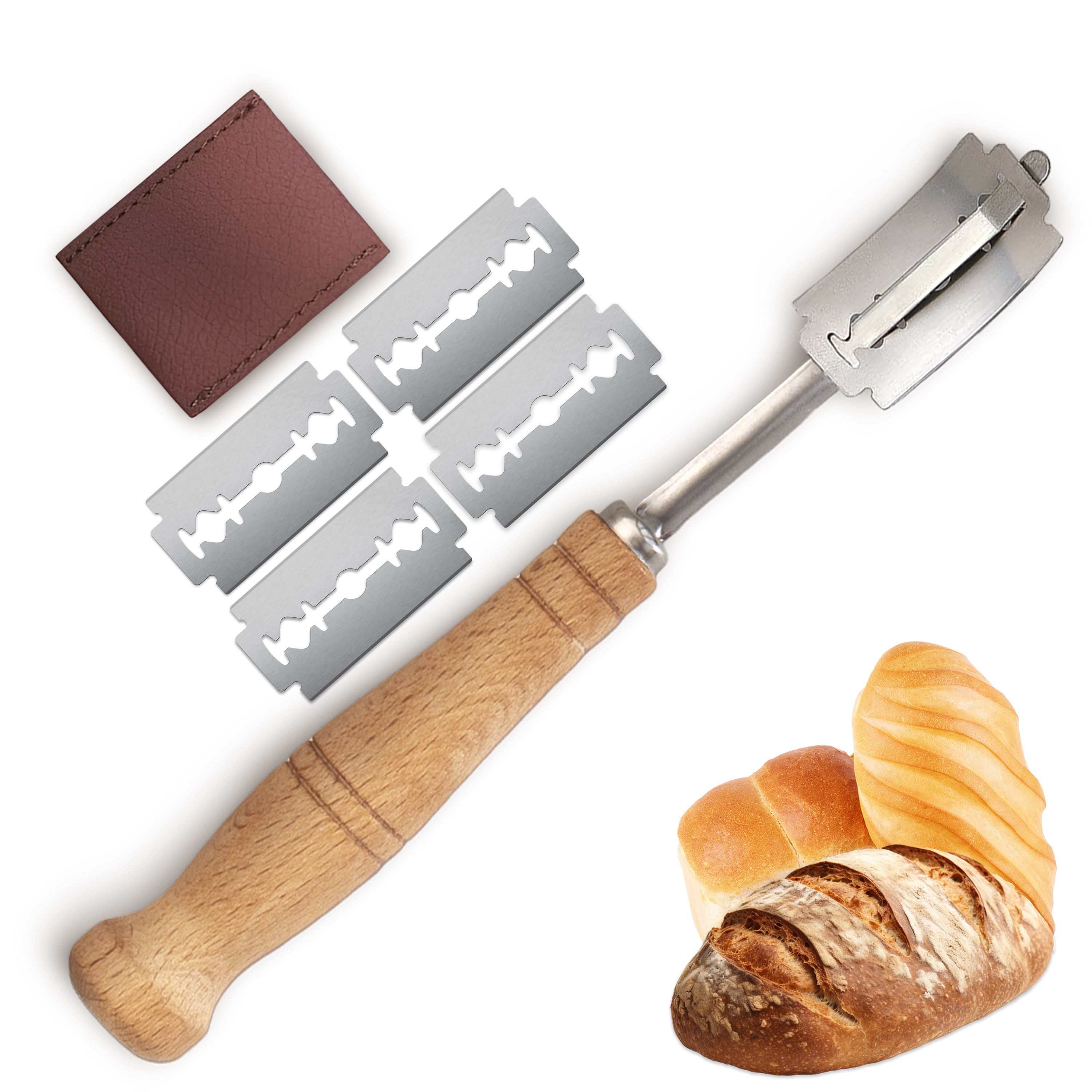 Bread Lame – Premium Handcrafted Dough Scoring Tool with Wooden Handle