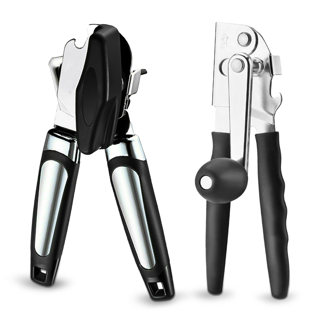 Heavy Duty Stainless Steel Tin Can Opener Cutter Easy Comfy Handle Grip Kitchen