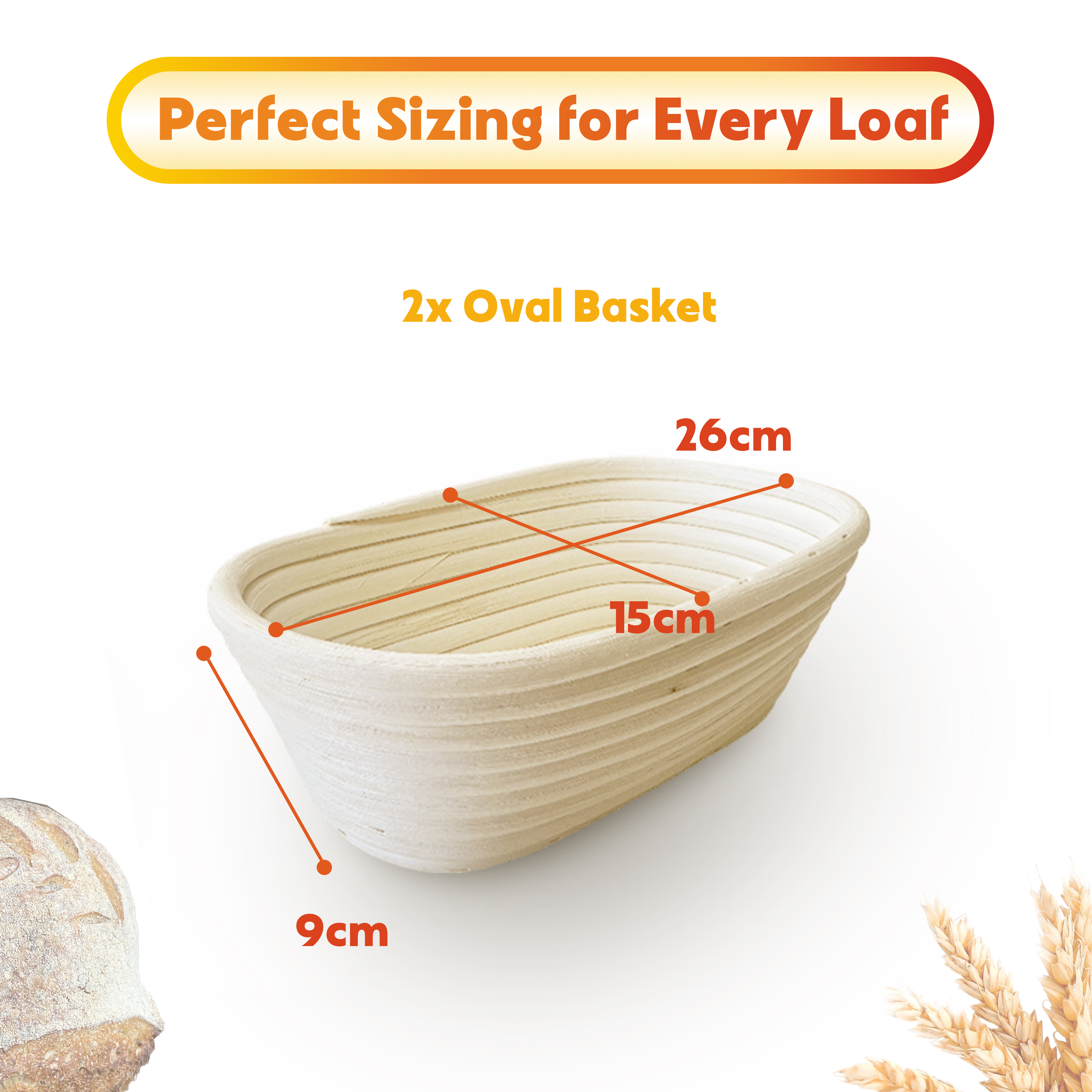 10" Oval Banneton Basket for professional Home Bakers