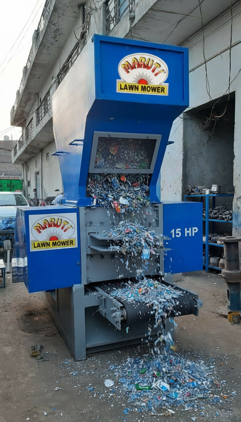 Plastic Waste Shredder Machine 15 HP – Heavy Duty, 3 Phase Crompton Motor | Plastic Recycling Crusher