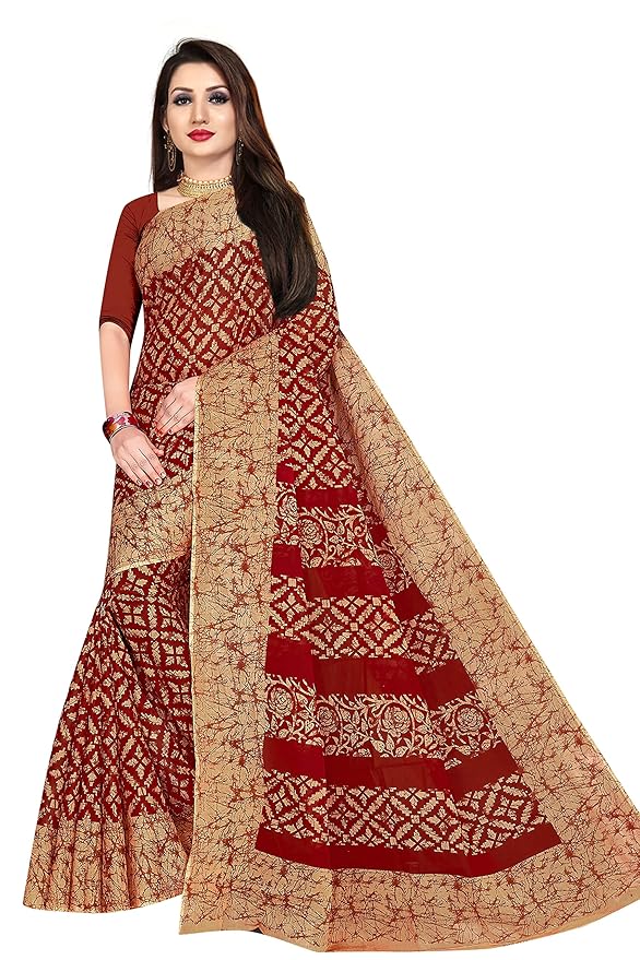 Traditional Red & Beige Saree