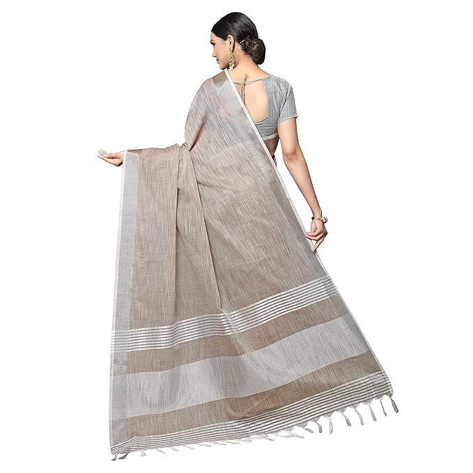 Elegant Brown Cotton Saree