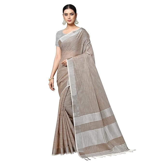 Elegant Brown Cotton Saree