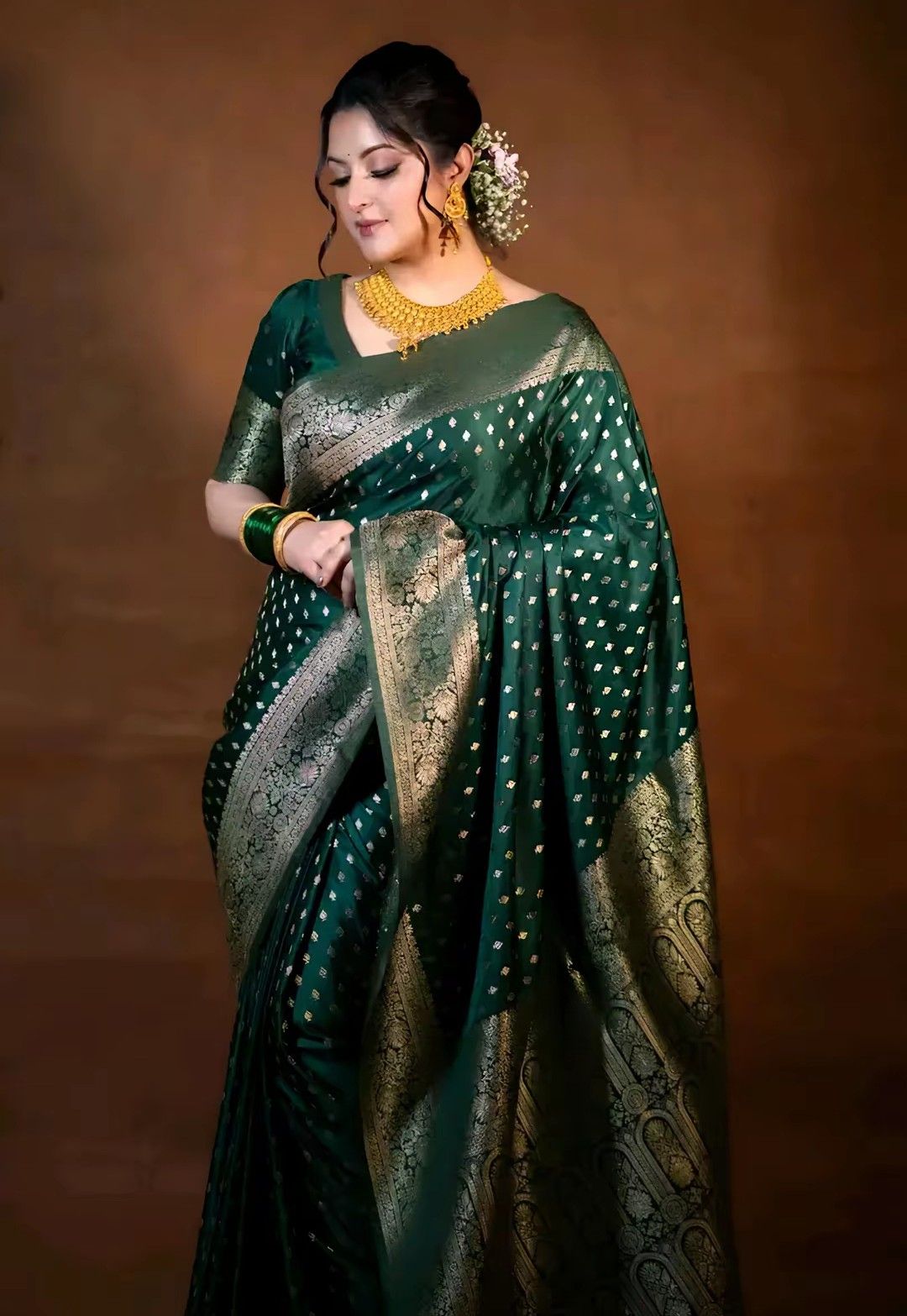 Elegant Green Silk Saree