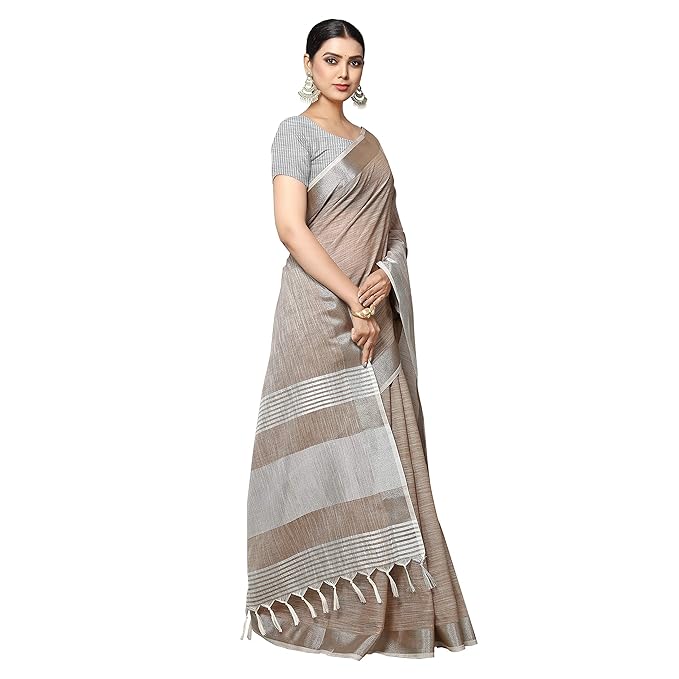 Elegant Brown Cotton Saree