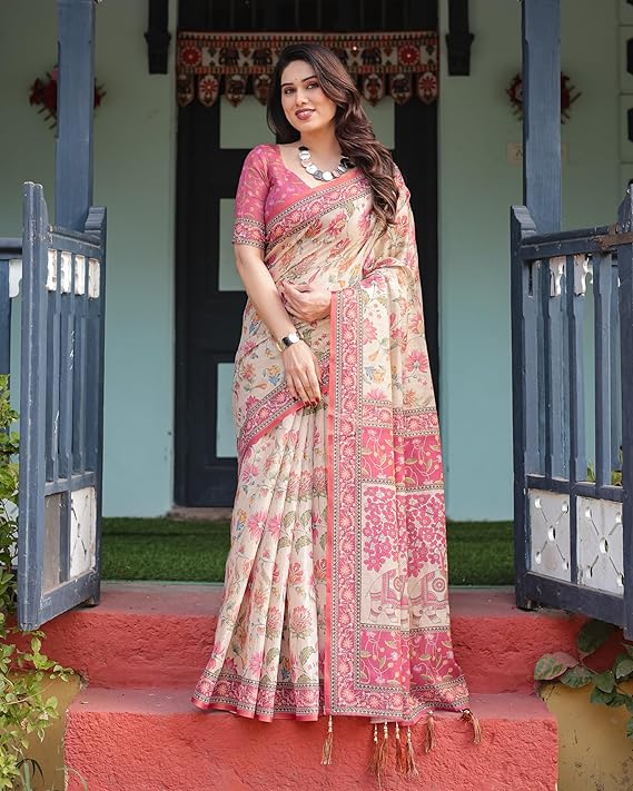 Elegant Floral Printed Saree