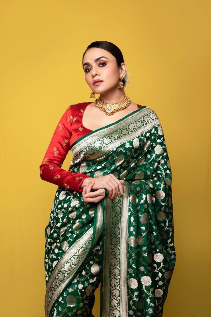 Green Banarasi Silk Saree