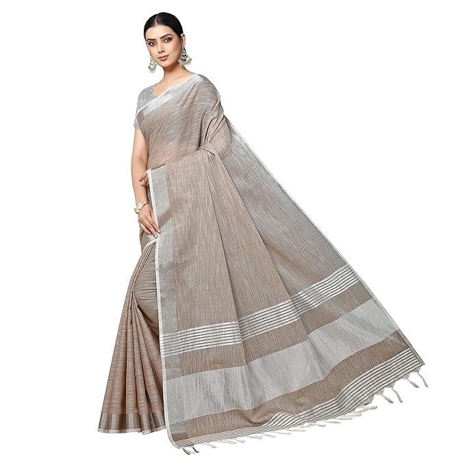 Elegant Brown Cotton Saree