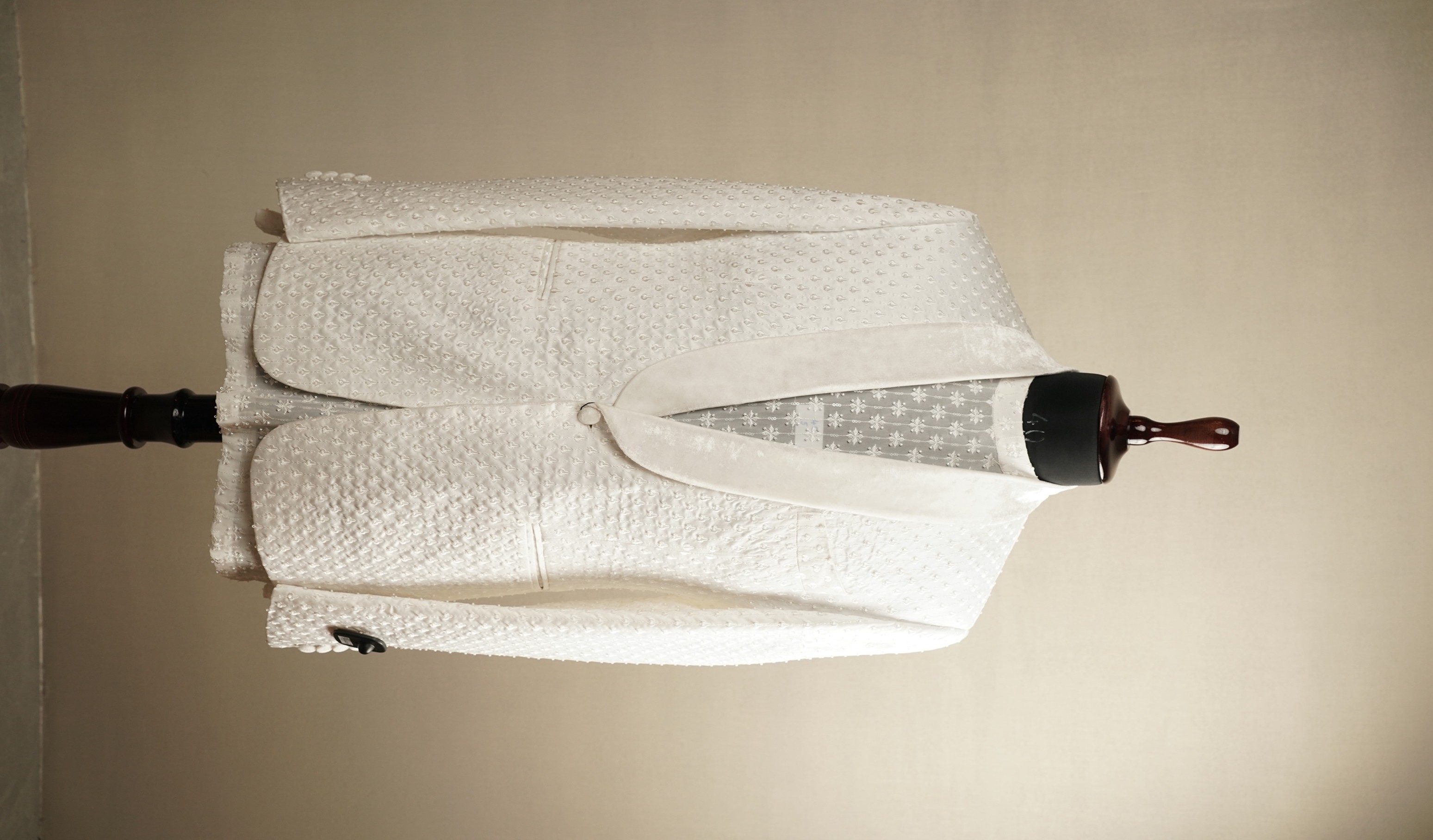 White textured blazer