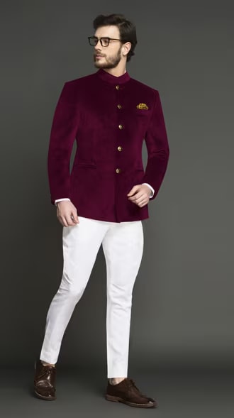 Men's Velvet Bandhgala Blazer