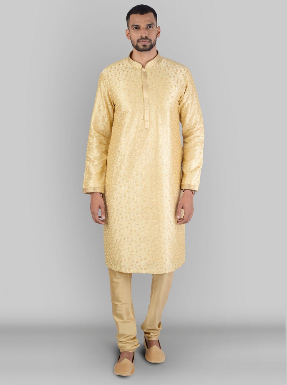 Golden Sherwani Set