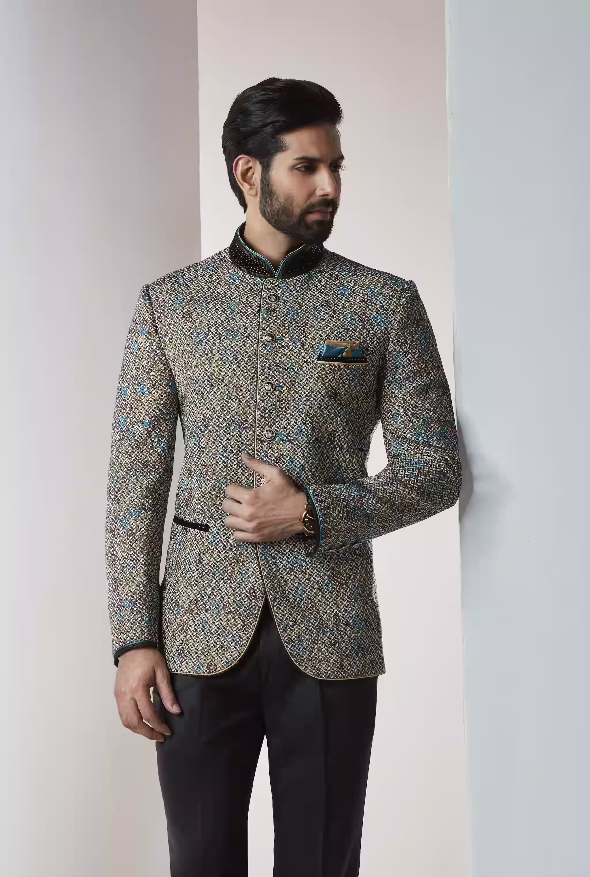 Designer Brocade Bandhgala Jacket