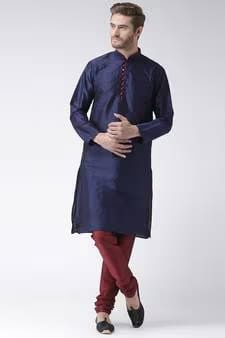 Men's Navy Blue Kurta Set