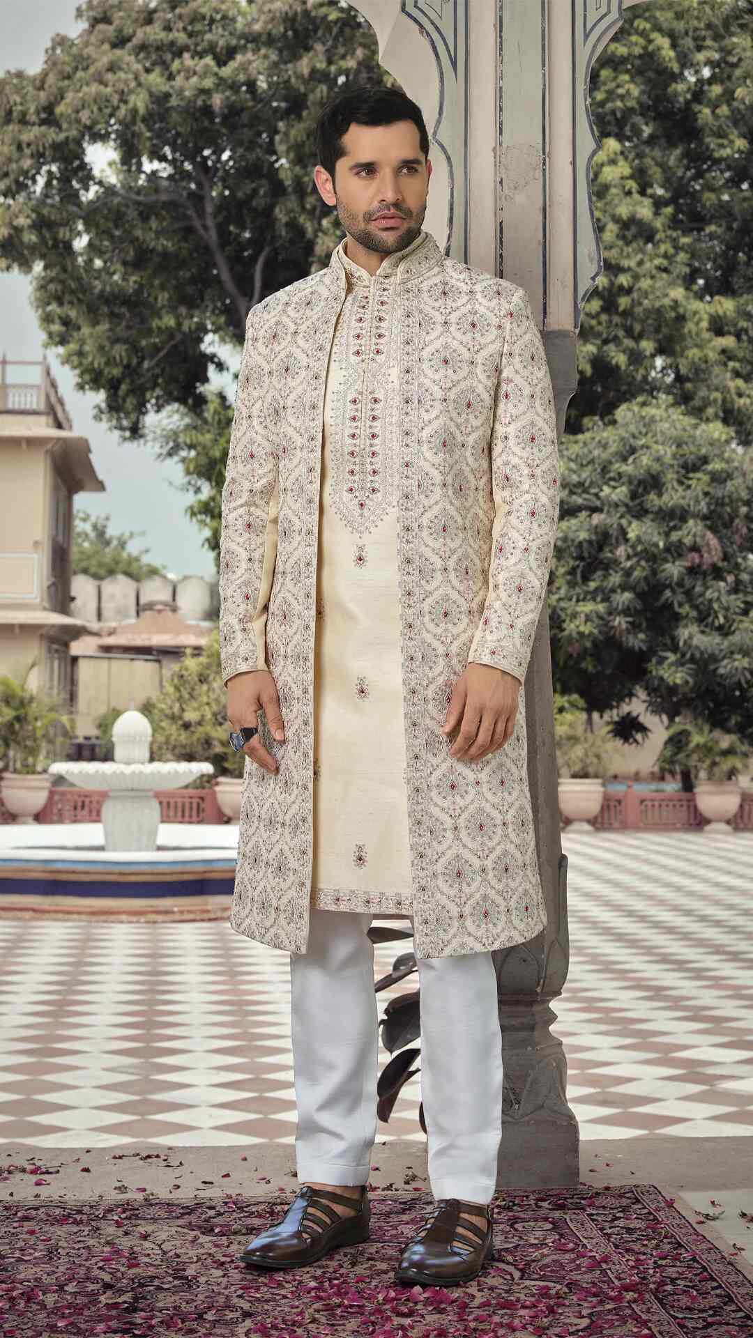 Traditional Embroidered Sherwani