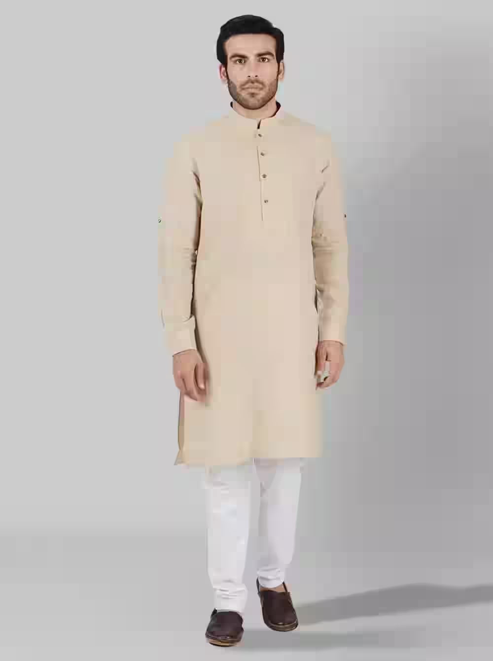 Men's Beige Kurta Set