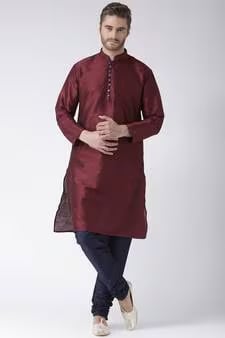 Men's Maroon Kurta