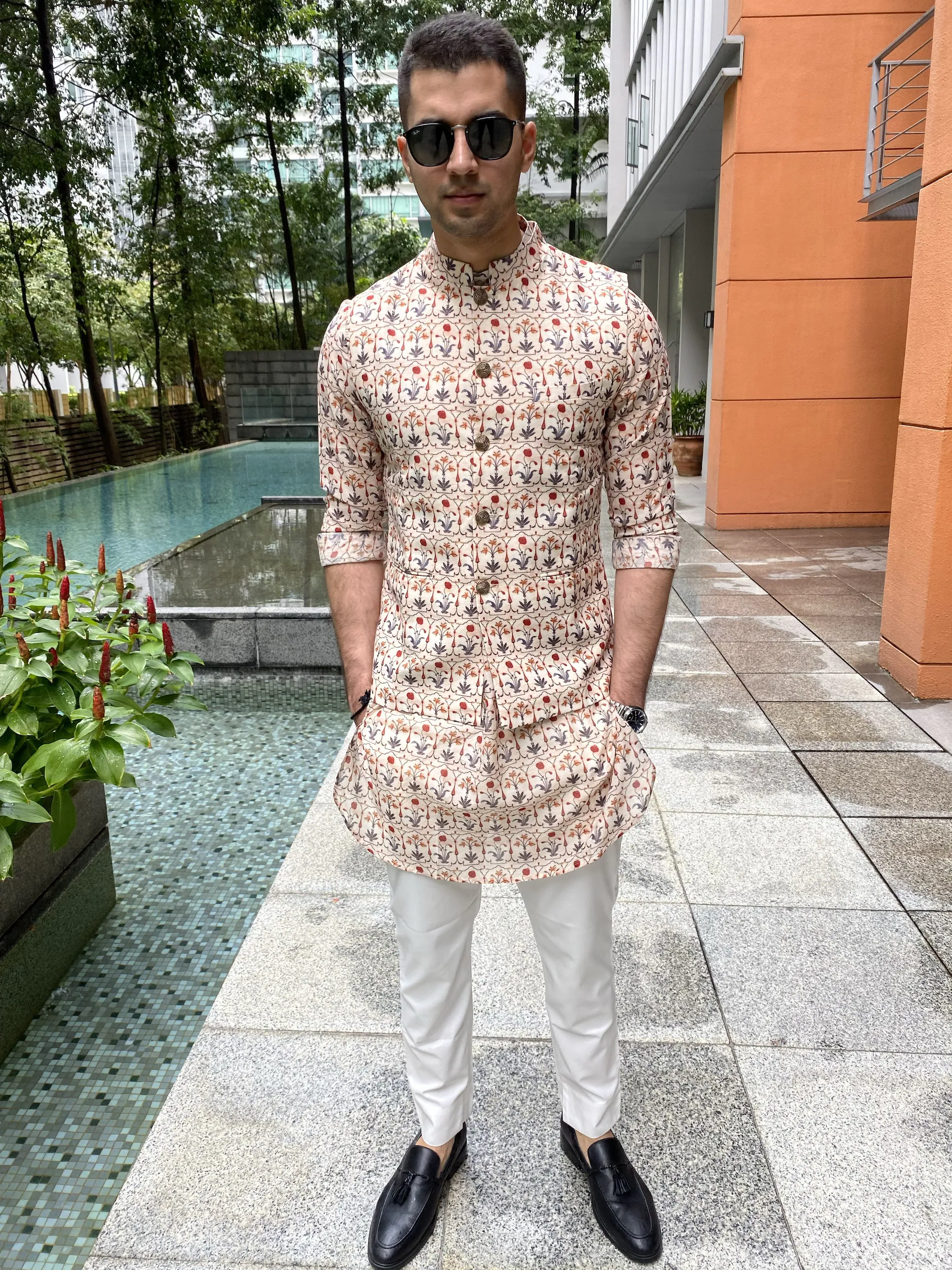 Men's Floral Printed Kurta