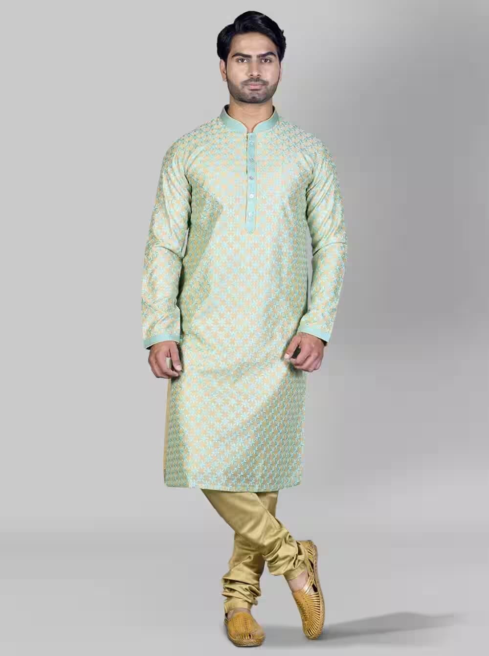 Men's Traditional Light Green Kurta Set
