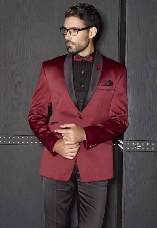 Elegant Burgundy Tuxedo Jacket