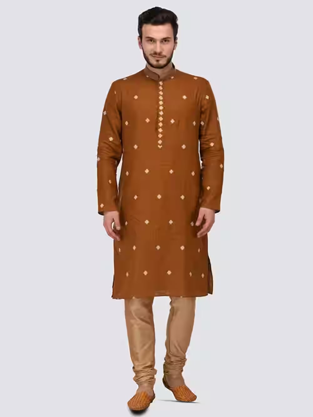 Men's traditional brown kurta set