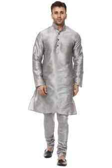 Men's Silver Kurta Pajama Set